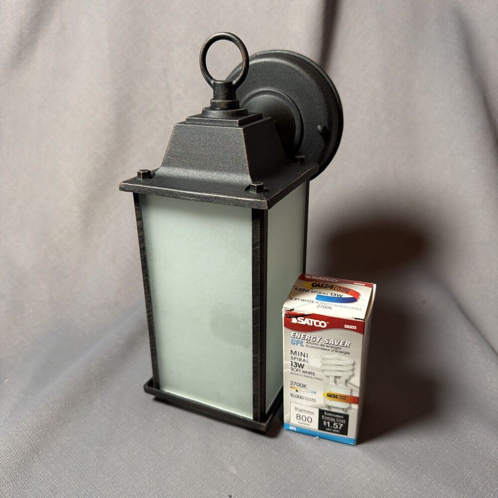 Outdoor Wall Lantern FRST/Rust 10 1/4x4 In.  Cast Wall Lant Gu24